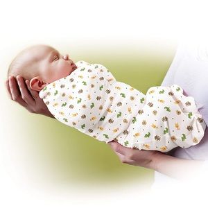 Two infant swaddles; size nb; SwaddlePod & Woombie